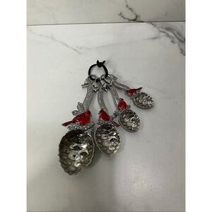 GANZ Red Cardinal and Pinecone Measuring Spoon Set